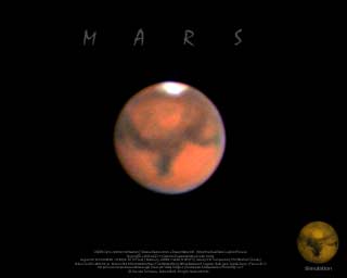 Mars with Simulation view - August 20, 2003