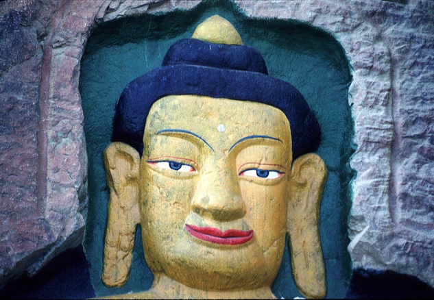 Buddhist Image on a precipice